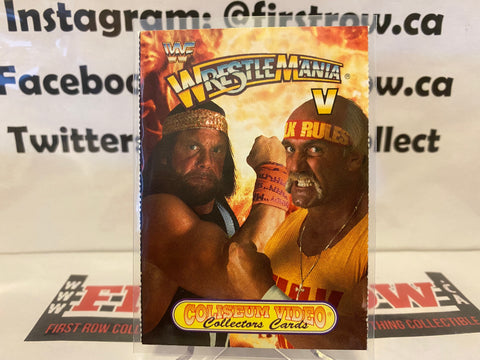 RARE Vintage 1993 WWF Coliseum Video Wrestlemania V Card Hulk Hogan vs. Macho Man Randy Savage