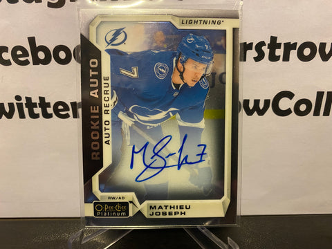 Mathieu Joseph 2019-20 OPC Platinum 2018-19 Update Rookie Auto #R-MJ RC