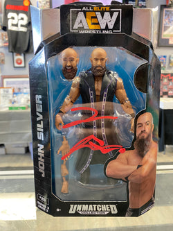 John Silver signed AEW Unmatched Collection Action Figure Dark Order